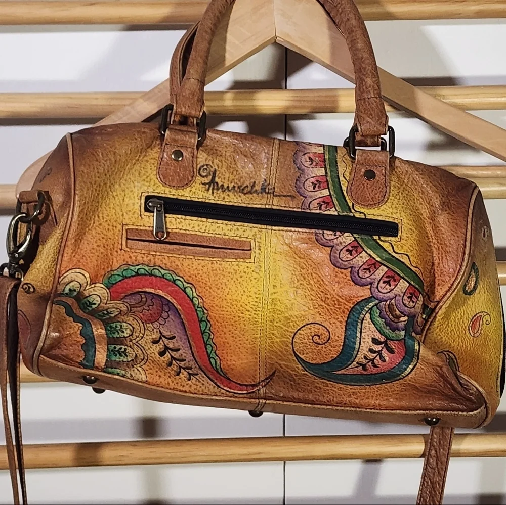 Anuschka Multicolor Artistic Leather Satchel